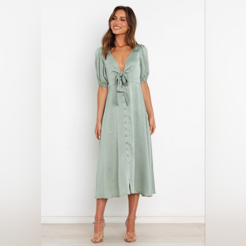 Petal & Pup Sage Green Midi Dress